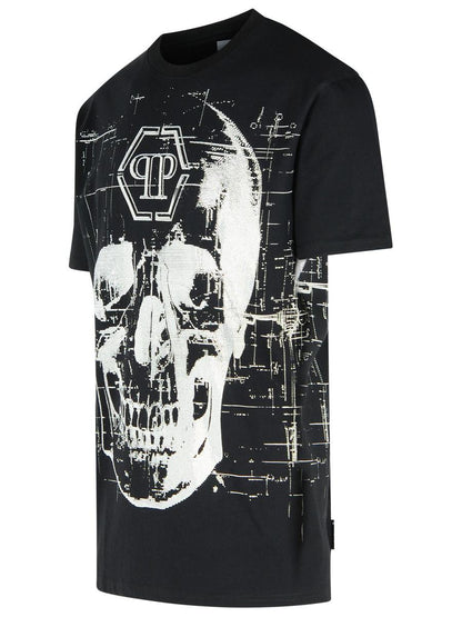 Philipp Plein Black Cotton T-Shirt