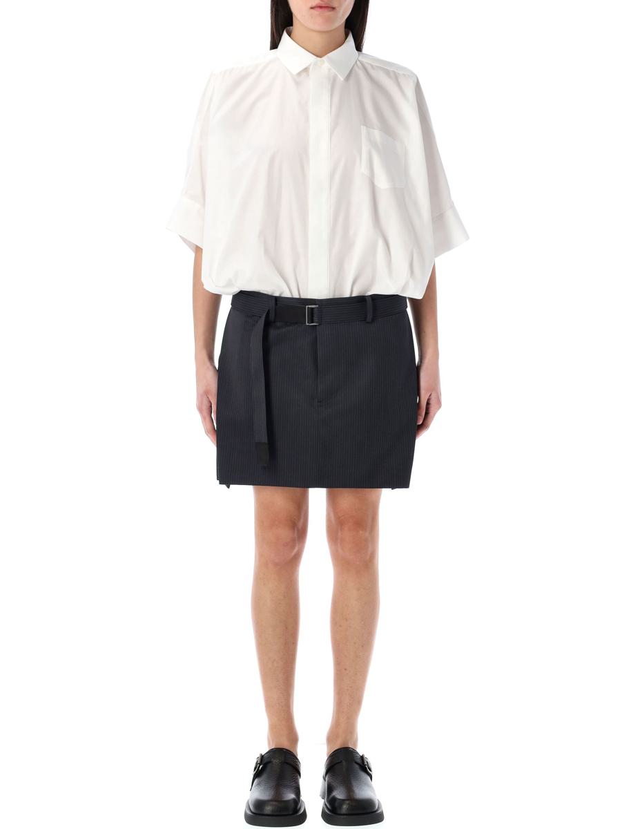 Sacai Cotton Poplin X Wool Mini Dress