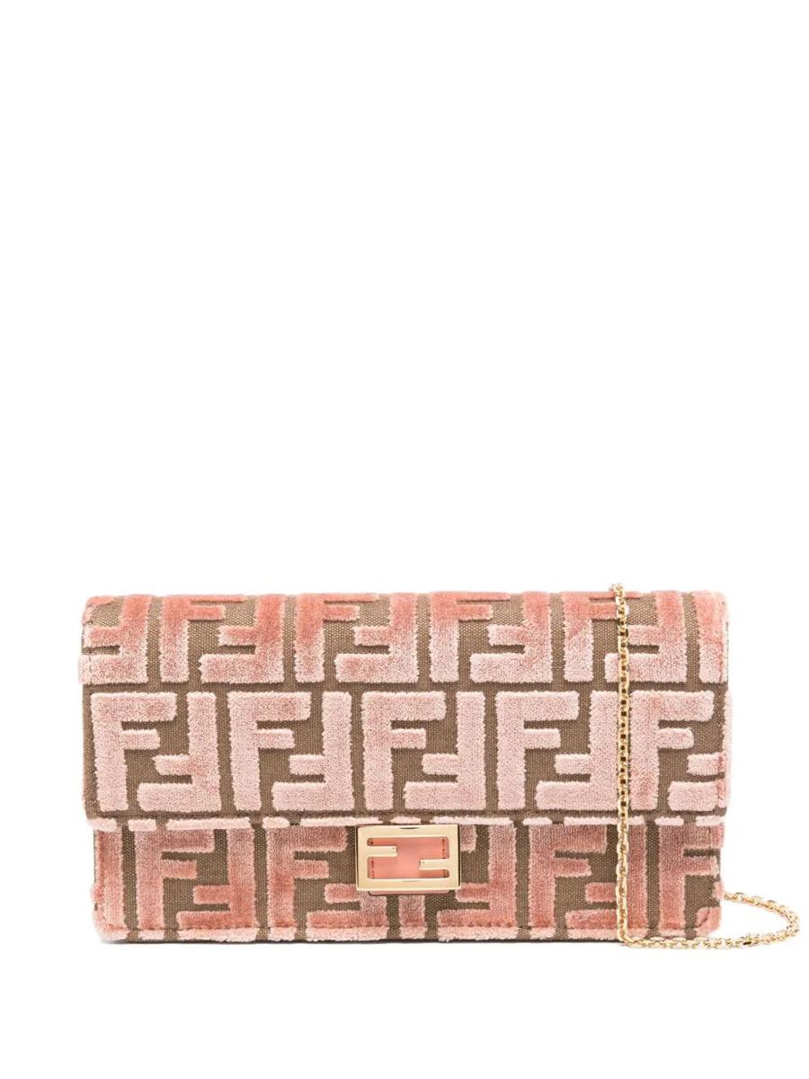 Fendi Wallet On Chain Uette In Ff Jacquard Velvet Bags