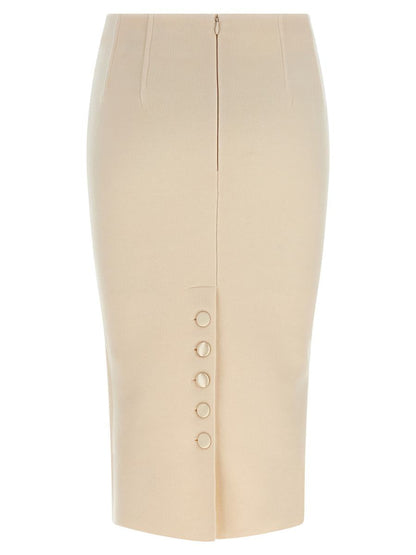 Elisabetta Franchi Fabric Stitch Wool Skirt