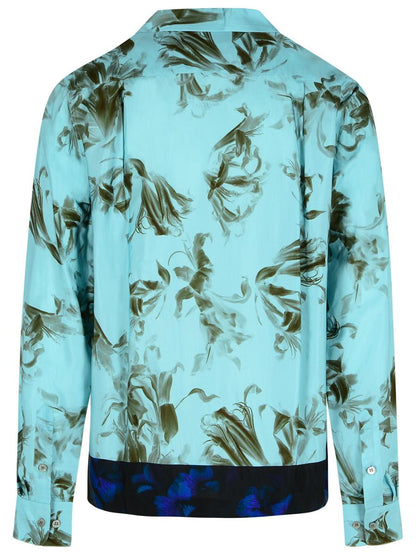 Dries Van Noten Light Blue Viscose Shirt
