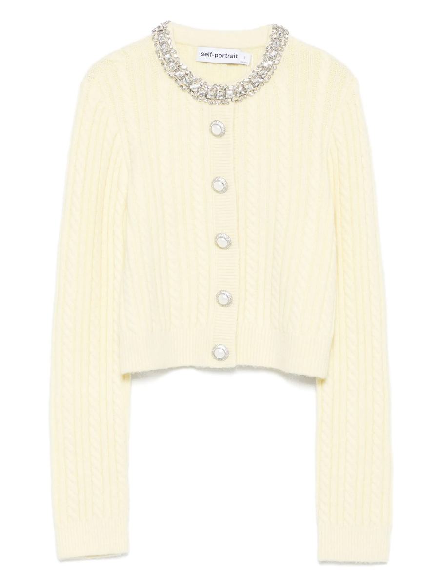 Self-Portrait Yellow Alpaca Cardigan Clothing