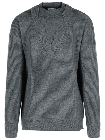 Laneus Grey Wool Blend Sweater