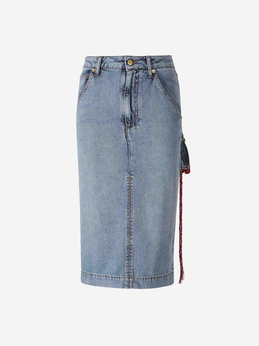 Darkpark Denim Midi Skirt