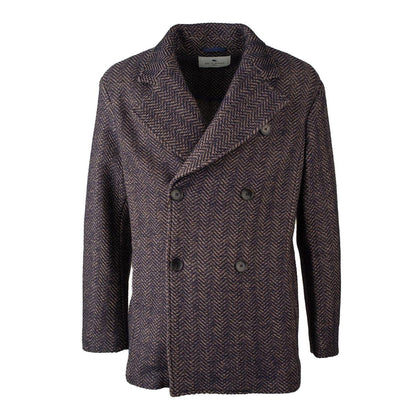 Etro Blue And Camel Peacot Jacket