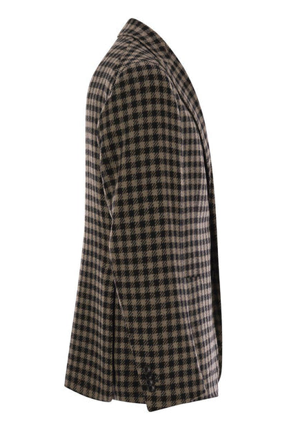 Tagliatore Houndstooth Virgin Wool Blend Jacket