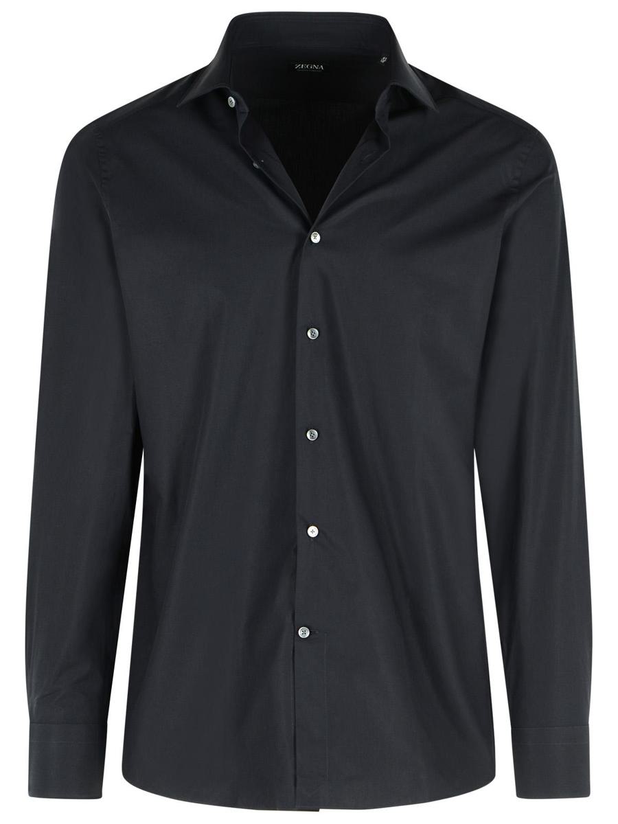 Zegna 'Trofeo' Dark Blue Cotton Shirt