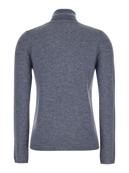 Grey Turtleneck In Cashmere Woman