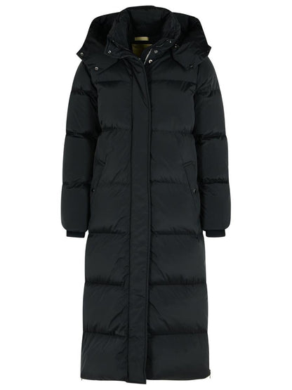 Woolrich 'Kelly' Long Black Polyamide Blend Down Jacket